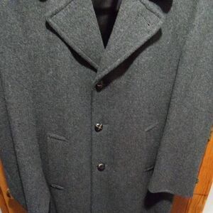 Adam's Row Classic Vintage Grey Men's Winter Wool Blended Top Coat Size 38R